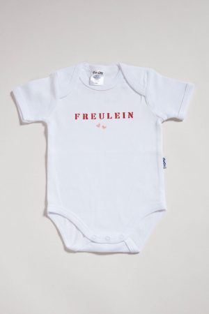 Freulein - Strampler aus weisser Biobaumwolle von Elternhaus